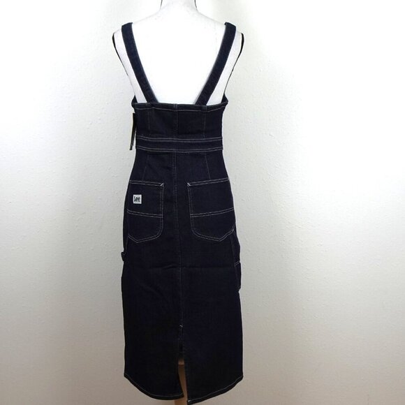Lee Jeans Women's Overall Dress Blue Size S Denim Jumper Midi Preppy Schoolgirl - Picture 5 of 11